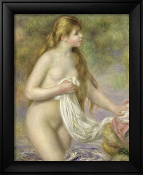 Bather with Long Hair - Pierre Auguste Renoir Painting